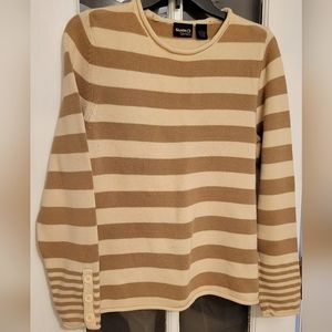 Guide Series tan striped sweater, size medium